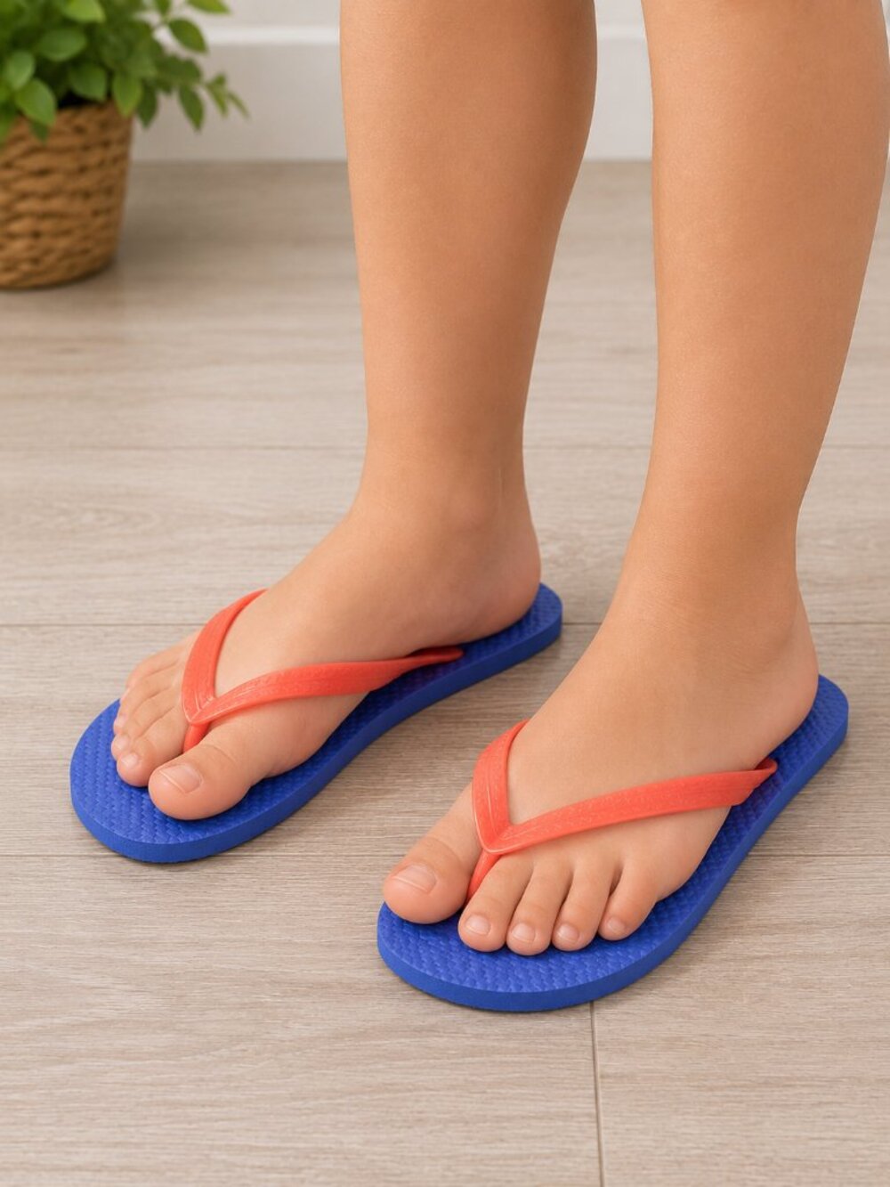 NWT Kids Blue & Orange Flip Flops Summer Ready